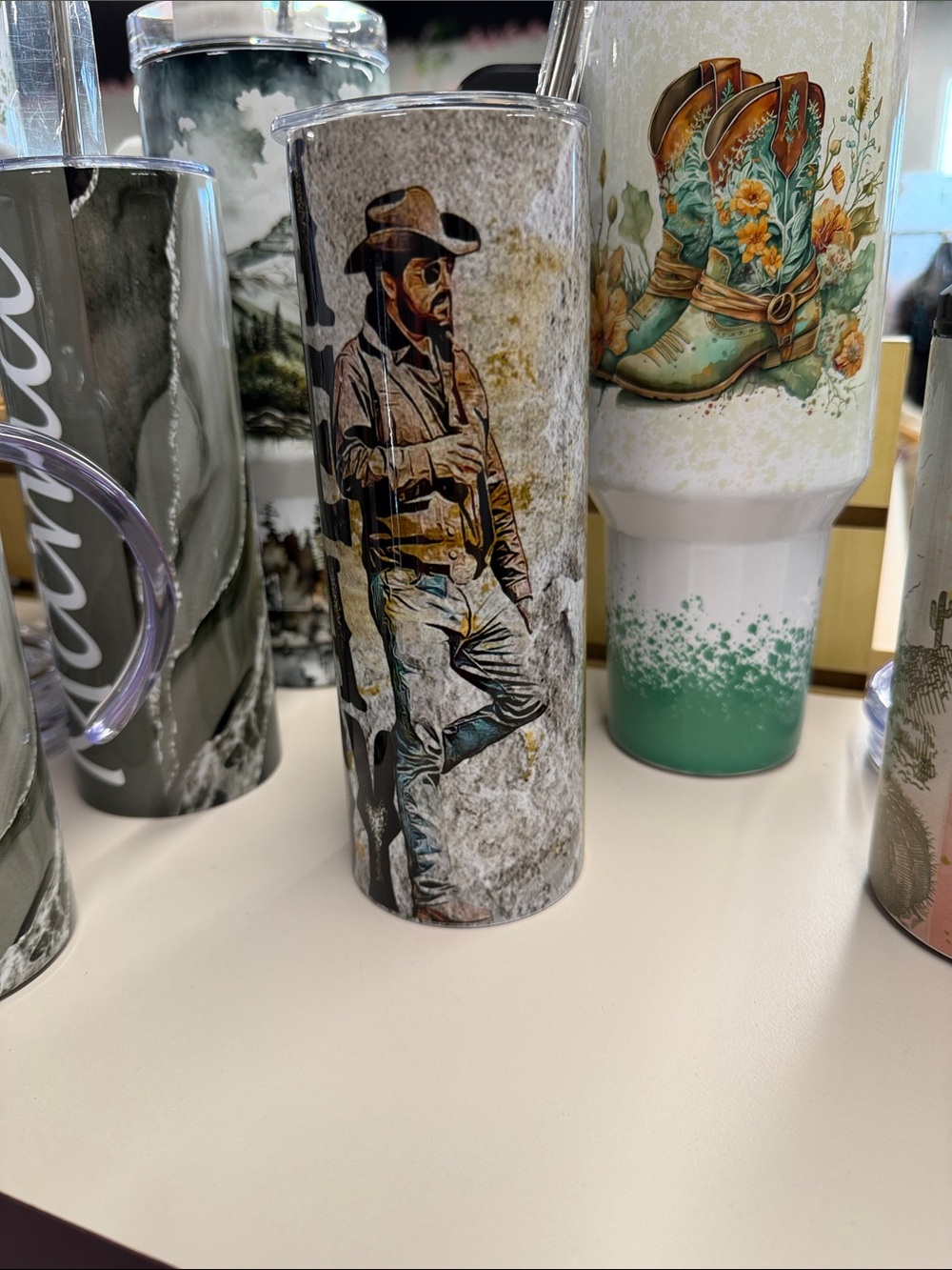 Stylish Black and Gold 'Say Howdy' Stainless Tumbler - Unbranded